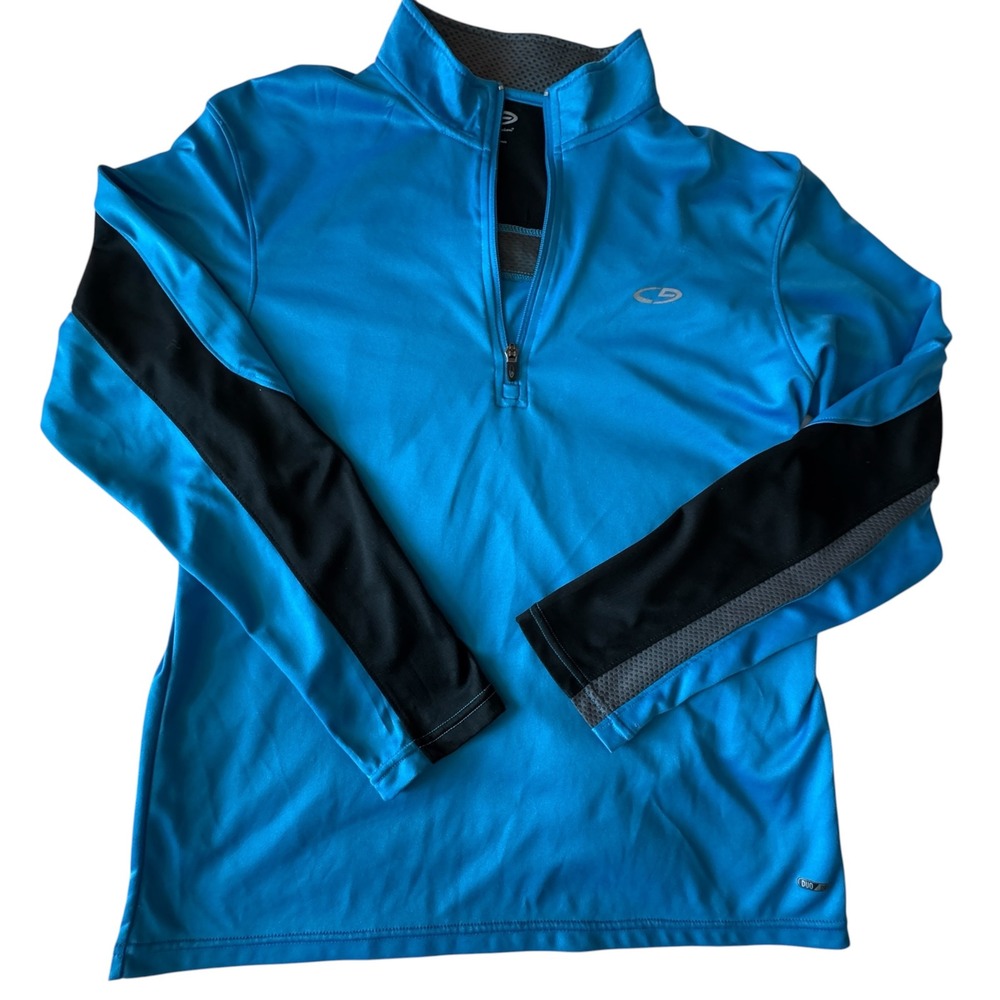 C9 Champion Quarter Zip Pullover M Blue‎ Duo Dry Long Sleeve Performance Wicking
